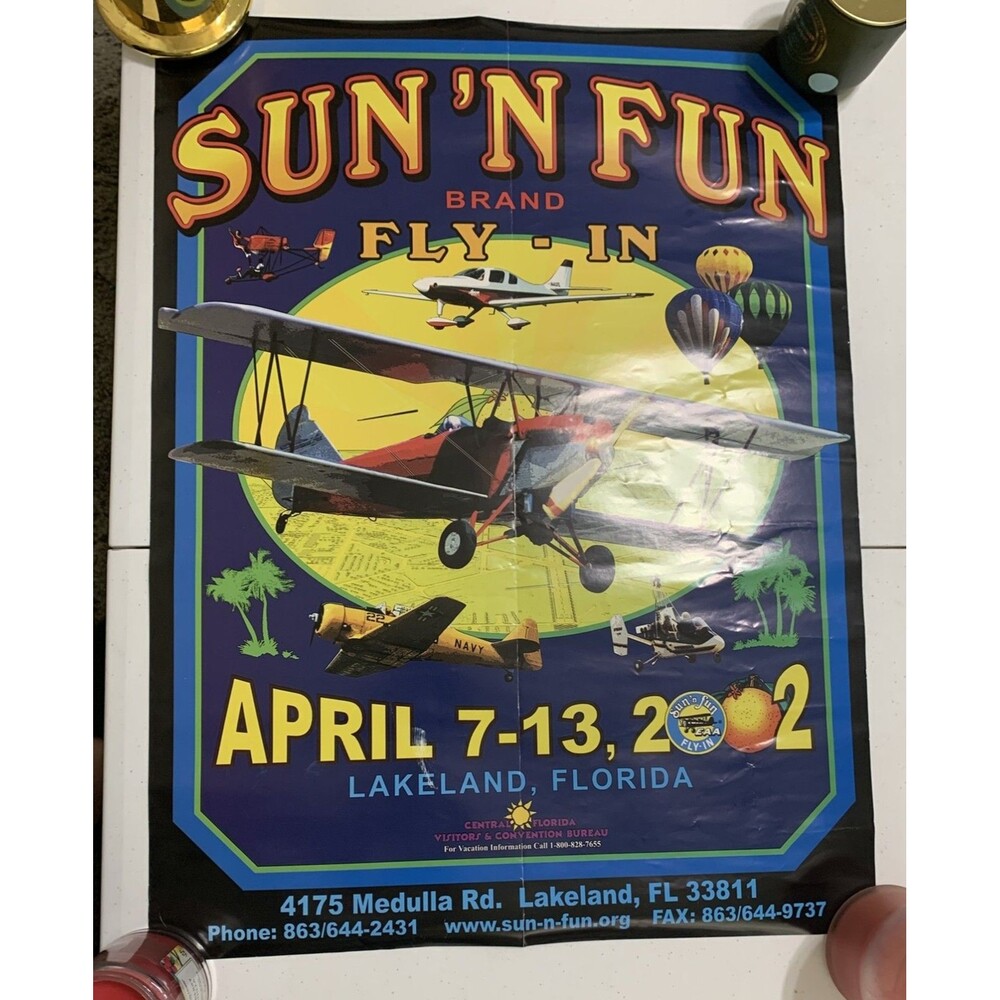 Sun N Fun Fly In Lakeland Florida Flight Show Poster 2002 Appx 18" s 24"